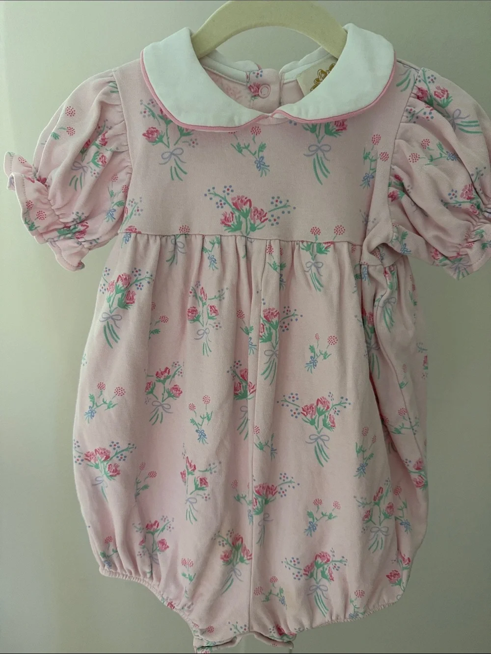 The Beaufort Bonnet Company Pink Floral Peter Pan Collar One-Piece